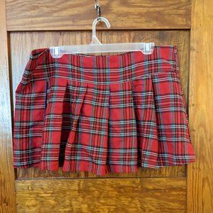 HOT TOPIC RED PLAID SKIRT SZ XL